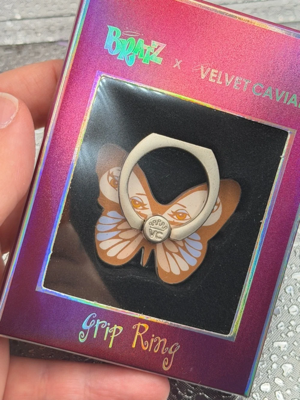 BRATZ x Velvet Caviar Butterfly Eyes Grip Ring - Brown